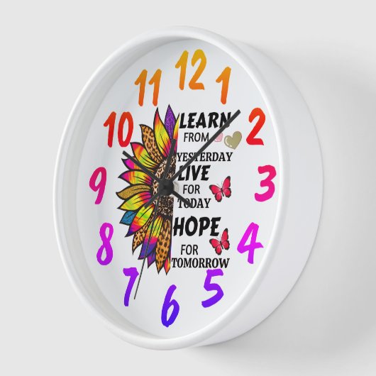 Cool Leer van gisteren Quote Rainbow Sunflower (Hoek)