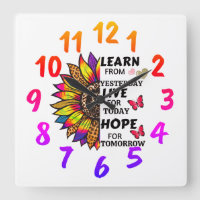 Cool Leer van gisteren Quote Rainbow Sunflower