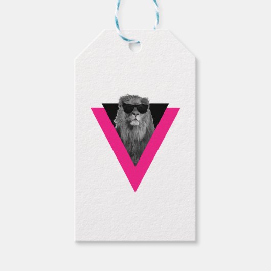 Cool Leeuw Cadeaubijsluiter Cadeaulabel (Voorkant)