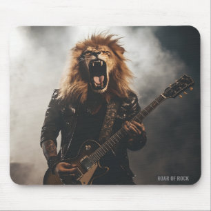 Cool Leeuw Gitarist Rock Muziek Muismat