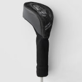 Cool Leeuw Zwarte Marmeren Achtergrond Monogram Golfheadcover (Schuin)