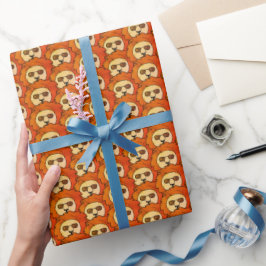 Cool Leeuwenkop Tekenpatroon Kinderen  Cadeaupapier
