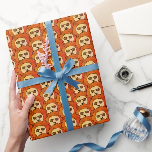 Cool Leeuwenkop Tekenpatroon Kinderen Cadeaupapier (Geschenken)