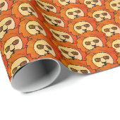 Cool Leeuwenkop Tekenpatroon Kinderen Cadeaupapier (Rol Hoek)