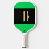 Cool Lemon Limoen Brede Center Black Stripe FUN-te Pickleball Paddle (Achterkant)