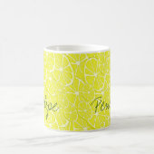 Cool Lemon Slices Pattern Signature Jouw namen toe Koffiemok (Center)