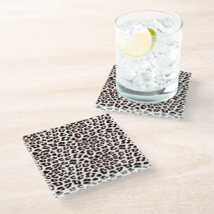 Cool Leopard Animal Print Patroon Glazen Onderzetter