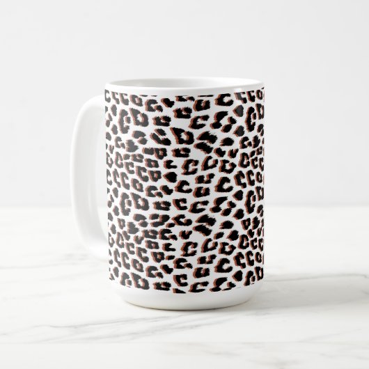 Cool Leopard Animal Print Patroon Koffiemok (Voorkant links)