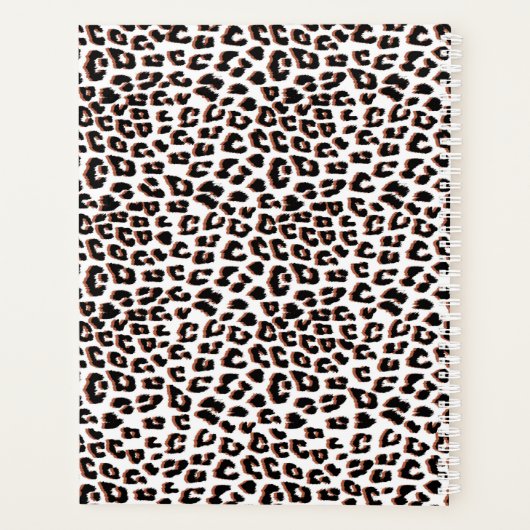 Cool Leopard Animal Print Patroon Planner (Achterkant)