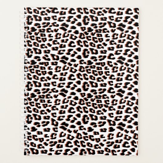 Cool Leopard Animal Print Patroon Planner (Voorkant)