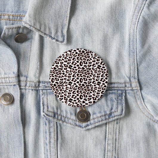 Cool Leopard Animal Print Patroon Ronde Button 7,6 Cm (In situ)