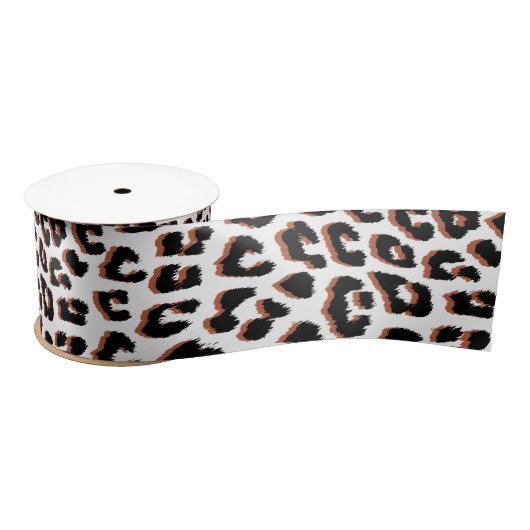 Cool Leopard Animal Print Patroon Satijnen Lint (Spoel)