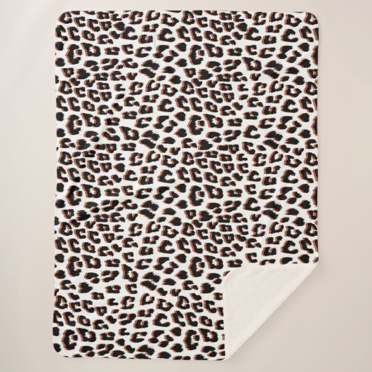 Cool Leopard Animal Print Patroon Sherpa Deken (Voorkant)