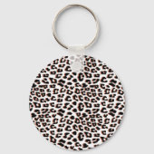 Cool Leopard Animal Print Patroon Sleutelhanger (Voorkant)