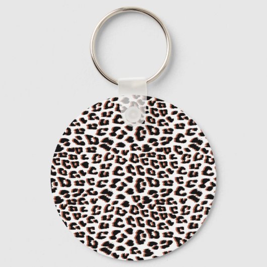 Cool Leopard Animal Print Patroon Sleutelhanger (Voorkant)