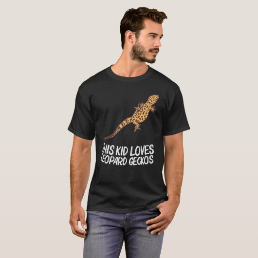 Cool leopard Gecko voor kinderen geeft een kleine  T-shirt (Voorkant volledig)