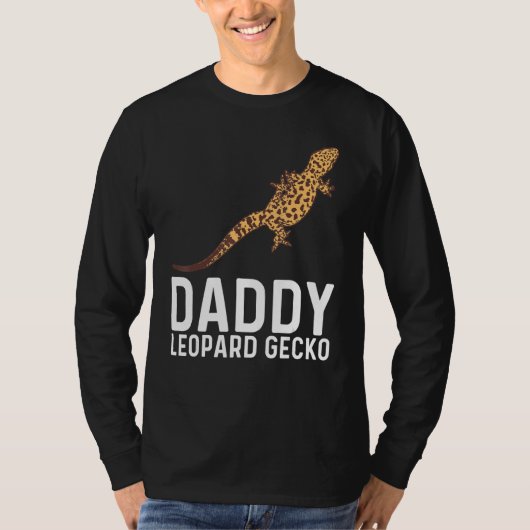 Cool Leopard Gecko voor mannen Papa Tiny Dinosaur T-shirt (Voorkant)
