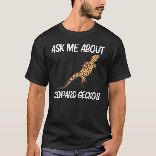 Cool Leopard Gecko voor mannen Vrouwen Tiny Dinosa T-shirt (Voorkant)