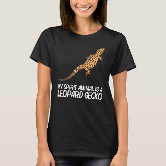 Cool Leopard Gecko voor mannen Vrouwen Tiny Dinosa T-shirt (Voorkant)