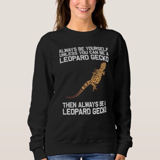 Cool Leopard Gecko voor mannen Vrouwen Tiny Dinosa Trui (Voorkant)