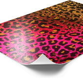 Cool Leopard print skin bright background Foto Afdruk (Hoek)