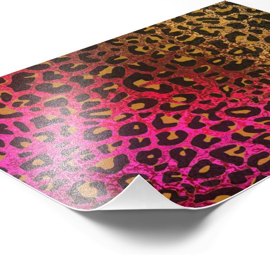 Cool Leopard print skin bright background Foto Afdruk (Hoek)