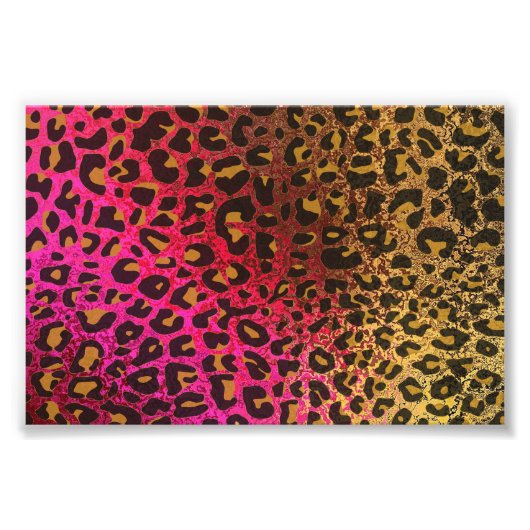 Cool Leopard print skin bright background Foto Afdruk (Voorkant)