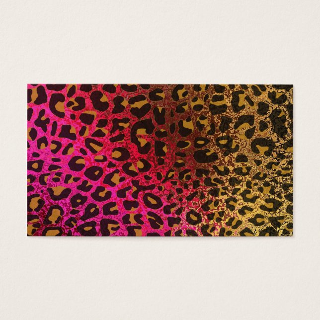 Cool Leopard print skin bright background Visitekaartje (Voorkant)
