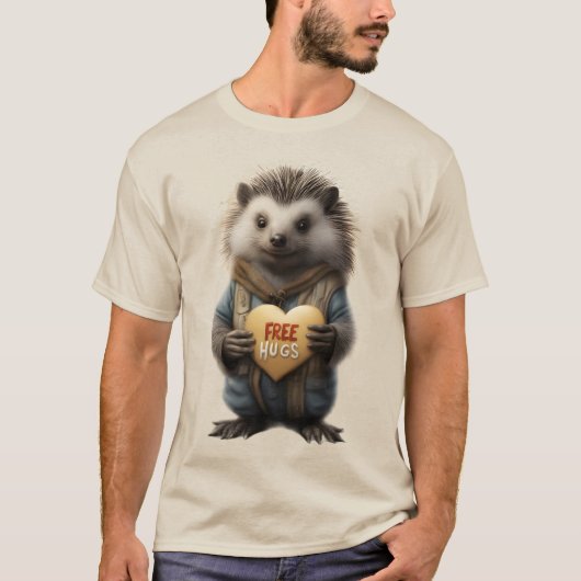 Cool Leuk en Grappig Gratis Knuffels Cute Egel T-shirt (Voorkant)