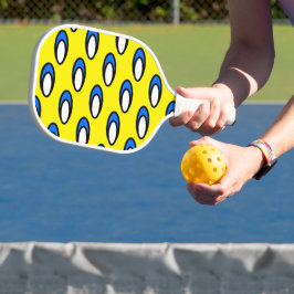 Cool Leuk Helder Geel Tegelblauw Wit Patroon Pickleball Paddle