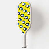 Cool Leuk Helder Geel Tegelblauw Wit Patroon Pickleball Paddle (Links)
