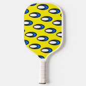 Cool Leuk Helder Geel Tegelblauw Wit Patroon Pickleball Paddle (Achterkant)