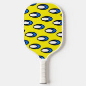 Cool Leuk Helder Geel Tegelblauw Wit Patroon Pickleball Paddle (Voorkant)