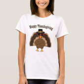 Cool leuk kalkoen Happy Thanksgiving aangepaste te T-shirt (Voorkant)