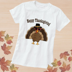Cool leuk kalkoen Happy Thanksgiving aangepaste te T-shirt