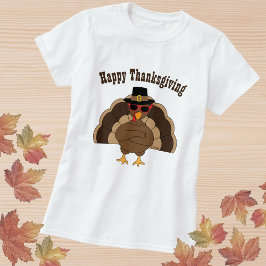 Cool leuk kalkoen Happy Thanksgiving aangepaste te T-shirt