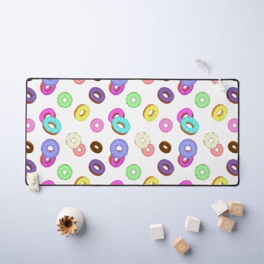 Cool leuk kleurrijk donuts patroon wit bureaumat (Kindertafel)