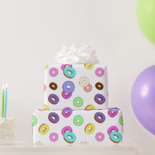 Cool leuk kleurrijk donuts patroon wit cadeaupapier