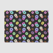 Cool leuk kleurrijk donuts patroon zwart tissuepapier (Voorkant)
