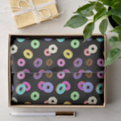 Cool leuk kleurrijk donuts patroon zwart tissuepapier (Geschenk)