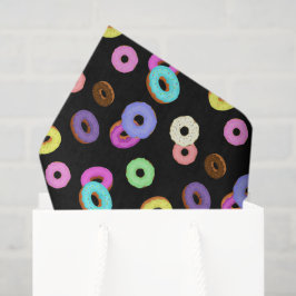 Cool leuk kleurrijk donuts patroon zwart tissuepapier