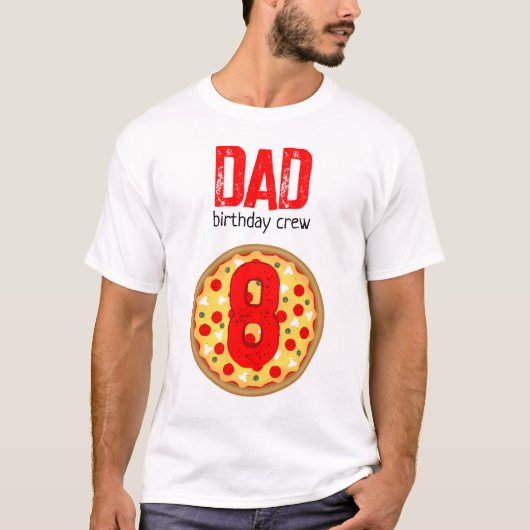 Cool leuk pizza party kinderen verjaardag crew pa t-shirt (Voorkant)