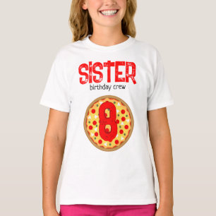 Cool leuk pizza party kinderen verjaardag crew zus t-shirt