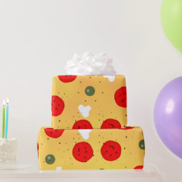 Cool leuk pizza party pepperoni paddenstoel cadeaupapier