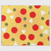 Cool leuk pizza party pepperoni paddenstoel cadeaupapier (Vlak)