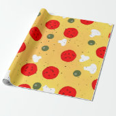 Cool leuk pizza party pepperoni paddenstoel cadeaupapier (Uitgerold)