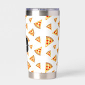 Cool leuk pizza plakjes patroon op maat Monogram Geïsoleerde Drinkbeker (Achterkant)