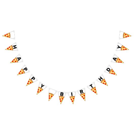 Cool leuk pizzafeest kinder happy birthday vlaggetjes (Alle)