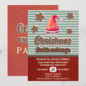 Cool leuk retro santa hoed koekjesruilfeest kaart (Voorkant / Achterkant)