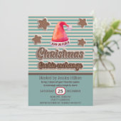 Cool leuk retro santa hoed koekjesruilfeest kaart (Staand voorkant)